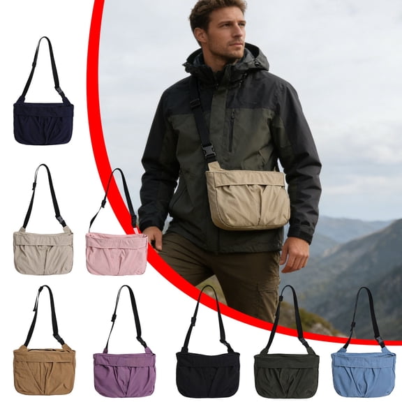LEFXSMR Crossbody Bags for Women Men, Lightweight Large Capacity Messenger Bag, Shoulder Tote Bag for Work Daily Use & Sport Travel, Black