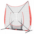 thumbnail image 7 of 7x7 ft Baseball Softball Practice Net, Portable Baseball Training Net for Hitting Catching Pitching, Backstop Equipment with Bow Frame, Carry Bag, Strike Zone, 12 Balls, Tee, and Ball Collector, 7 of 7