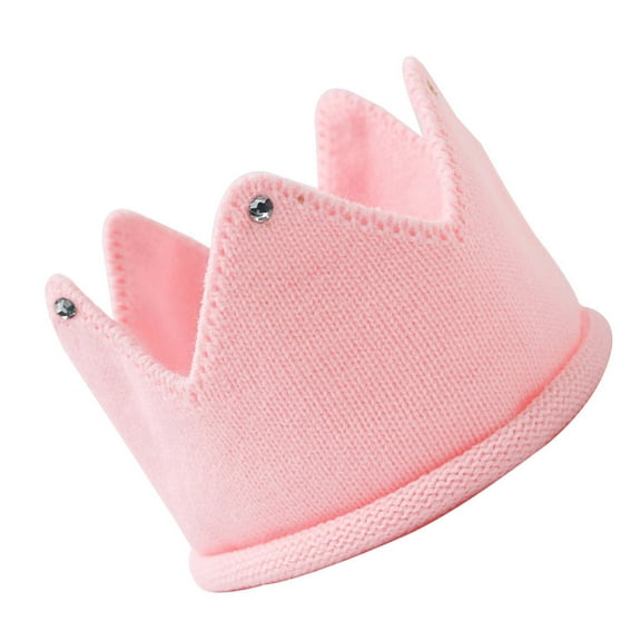AURARMLET Cute Baby Hats Pink Crown for Winter Wear Knitted Hat 1Pcs