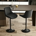 thumbnail image 3 of Hawsaiy Adjustable Bar Stools Set of 2, Swivel Counter Height Bar Chairs with Back, Modern Technical Fabric Barstools for Kitchen Island & Home, Black, 3 of 12