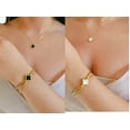 thumbnail image 6 of Gold Mother of Pearl, Black Clover Necklace, 6 of 7