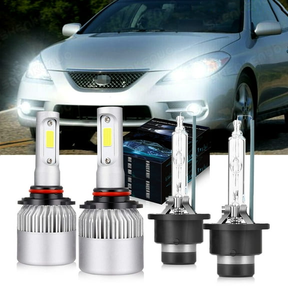 9005 D4S Xenon bulbs for 2009-12 Toyota Venza LED Headlights High Low Beam 4pc