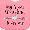 thumbnail image 4 of Inktastic My Great Grandma Loves Me Heart Great Grandchild Boys or Girls Baby Bib, 4 of 4