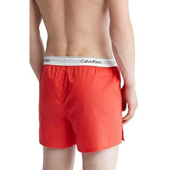 $28 Calvin Klein Modern Cotton Sleep Slim Boxer, Orange Odyssey, M