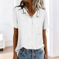 thumbnail image 7 of Bovxnpu Summer Short Sleeve Button Down Shirts Collared Button Pocket Top Casual Summer Tops (Women's or Women's Plus), 7 of 7