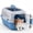 Blue, variant on 23in Pet Carrier for Small Dogs Cats, Hard-Sided Crate with Top Front Doors, Airline Compliant, Black