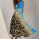 thumbnail image 4 of Vestido Corto de Verano de Moda sin Mangas con Cuello en V Impreso Vestido Casual Grande Del Doblado para Diario, 4 of 5