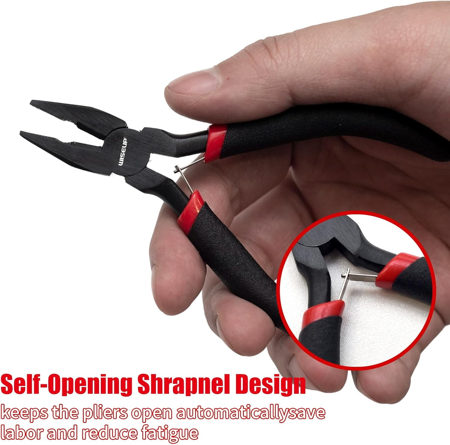 8-Piece Mini Set，Needle, Round, Flat, Long, Bent Nose, Diagonal, End Cutting & Linesman for Crafting, Electronics & Jewelry Making，with Pouch