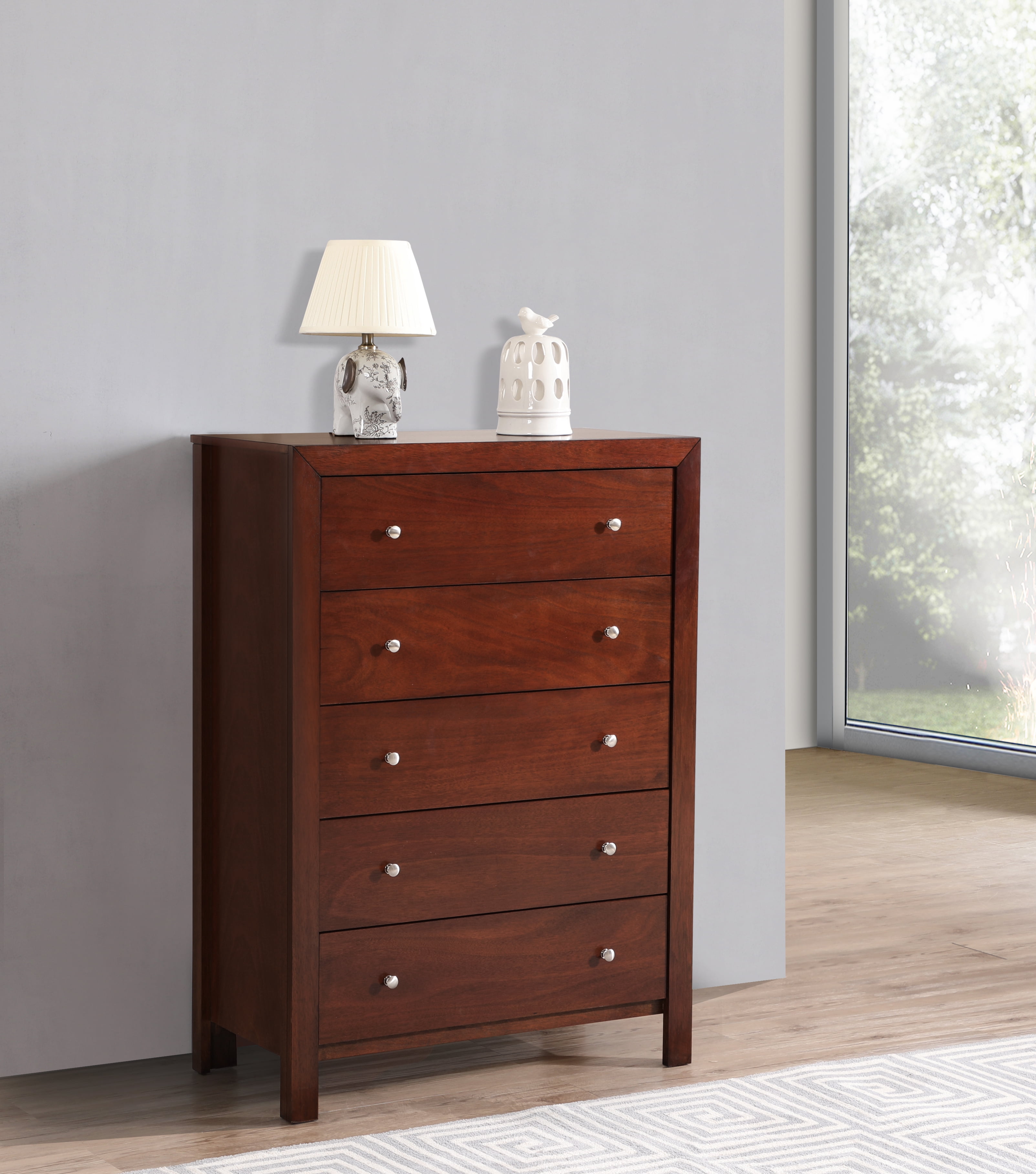 Glory Furniture Burlington Chest in Cherry Color