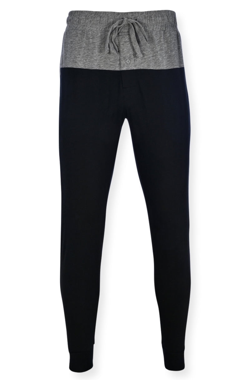 Hanes Men's French Knit Terry Jogger Sleep Pant, Black, Medium