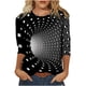 thumbnail image 1 of Blusa de cuello redondo de manga larga con estampado degradado de novedad clásica para mujer Pompotops  gfhjh19274, 1 of 5