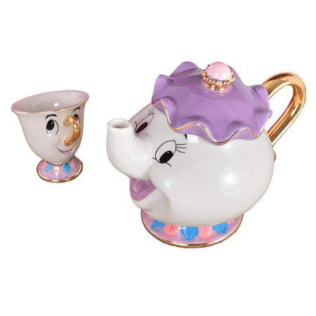 NEW Beauty and The Beast Mrs. Potts Chip Tea Pot & Cup set Teapot Mug ( Pot &