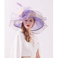 thumbnail image 4 of Women Organza Hats Two Wear Ways,Hat Flower Can Be Used As a Headwear, 4 of 6