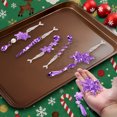 thumbnail image 3 of Inadays 32pcs Crystal Christmas Ornaments Set - Purple Acrylic Snowflake & Icicle Drop Hanging Decor for Tree, Winter Wonderland Party, 3 of 6