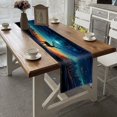 thumbnail image 4 of Table Runner 13*72 In,Set Of 1 Deer Stands On The Road And Looking At The Stars In The Sky High Density Cotton Linens Machine Washable Table Runner For Kitchen Dining Table Coffee Table Decor, 4 of 4