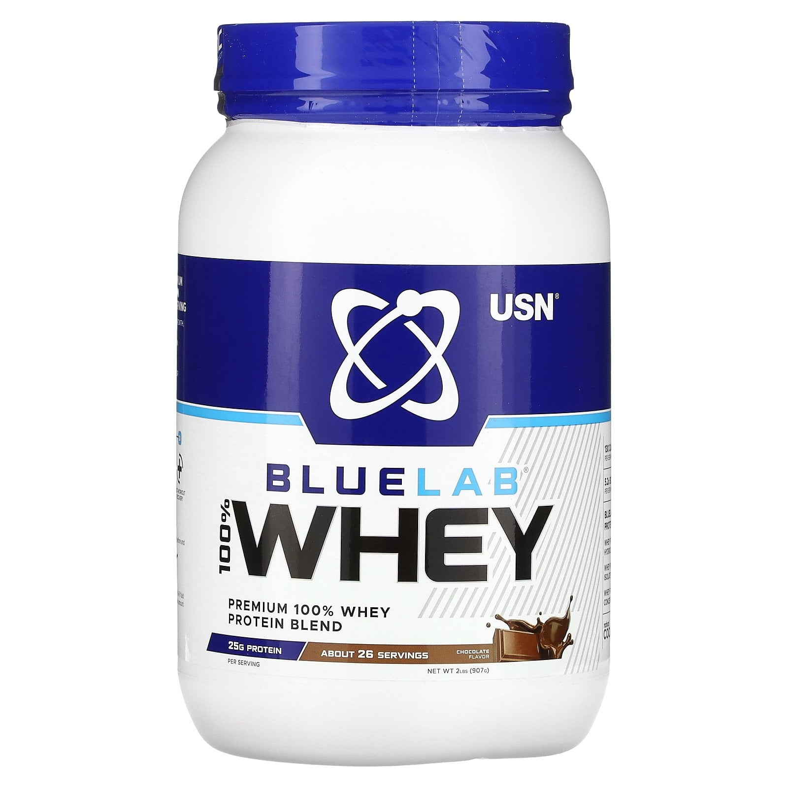 BLUELAB, 100 Whey, Chocolate, 2 lbs (907 g), USN