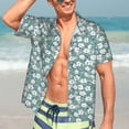 thumbnail image 5 of Lsque Floral pattern Hawaiian Shirt for Men, Unisex Summer Beach Casual Short Sleeve Button Down Shirts-X-Large, 5 of 9