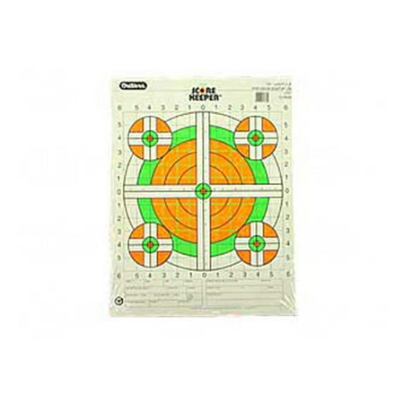 Champion Traps and Targets Fluorescent Orange/Green Bullseye Scorekeeper Target, 100 Yard Rifle Sight-In,