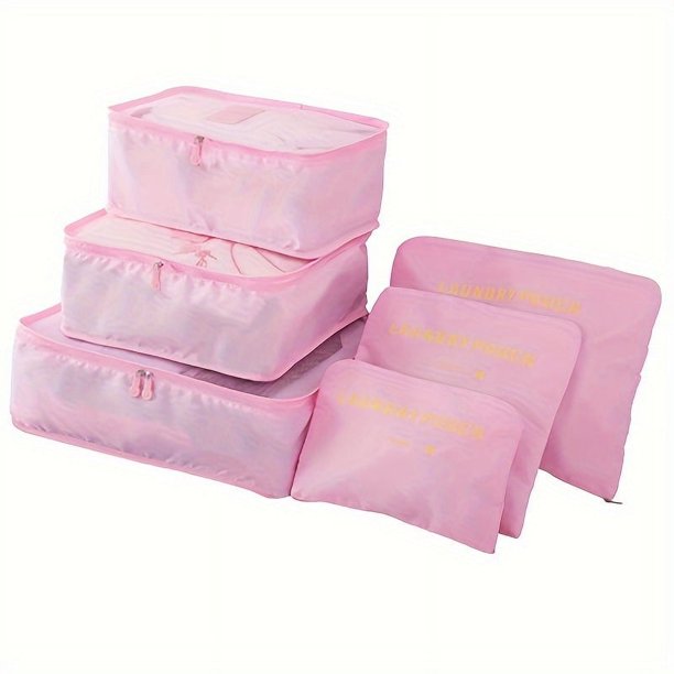 DEKAXID Juego de 6 cubos de embalaje premium: artículos imprescindibles de viaje ultraorganizados con compartimento impermeable, organizadores de equipaje que ahorran espacio para ropa, cosméticos y
