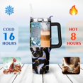 thumbnail image 4 of 40oz Ocean Cute Shark Stainless Steel Flip Straw Tumbler Spill Proof Travel Cup Double Wall Vacuum Insulated Coffee Mug with Top Handle, 4 of 6