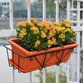thumbnail image 7 of 3 Pcs Window Box Flower Pots with Saucer, 15 Inches Plastic Rectangular Planters,for Windowsill,Patio, Garden, Home Decor, Porch (Brick Red), 7 of 7