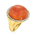 thumbnail image 3 of Ross-Simons Carnelian and .60 ct. t.w. White Topaz Ring in 18kt Gold Over Sterling, Women's, Adult, 3 of 5