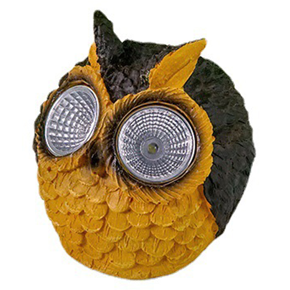 Solar Powered Owl Outdoor LED Garden Light,Resin Owl Statue