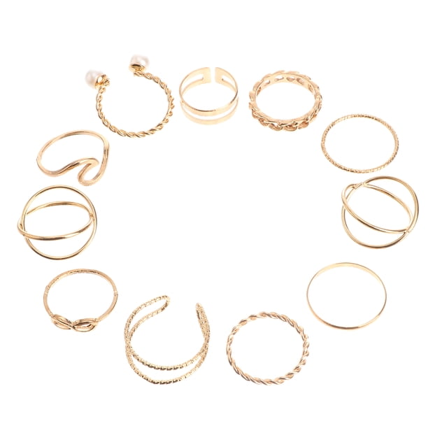 UPGRATOR 10Ud Anillos De Aleación Dorados Ajustables Para De Con Abierto