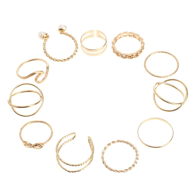 UPGRATOR 10Ud Anillos De Aleación Dorados Ajustables Para De Con Abierto