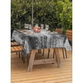 thumbnail image 3 of Outdoor Tablecloth with Umbrella Hole for Patio/Picnic/Party/Camping, Vintage Abstract Waterproof Table Cloth Rectangle Table Cover Washable, Minimalist Texture Art Black Gray (60"x 102"), 3 of 9