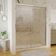 thumbnail image 2 of 60''x72'' Double Sliding Semi-Frameless Shower Door with 6mm Tempered Glass Brushed Nickel, 2 of 5