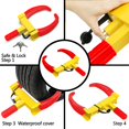 thumbnail image 6 of KAYCENTOP Wheel Clamp Lock Tire Lock Anti Theft Lock Fit Most Vehicles Max 11" Tire Width and 7" Reach for Trailers SUV Boats ATVs Motorcycles Golf Cart Great Deterrent Bright Yellow/Red, 3 Keys, 6 of 12