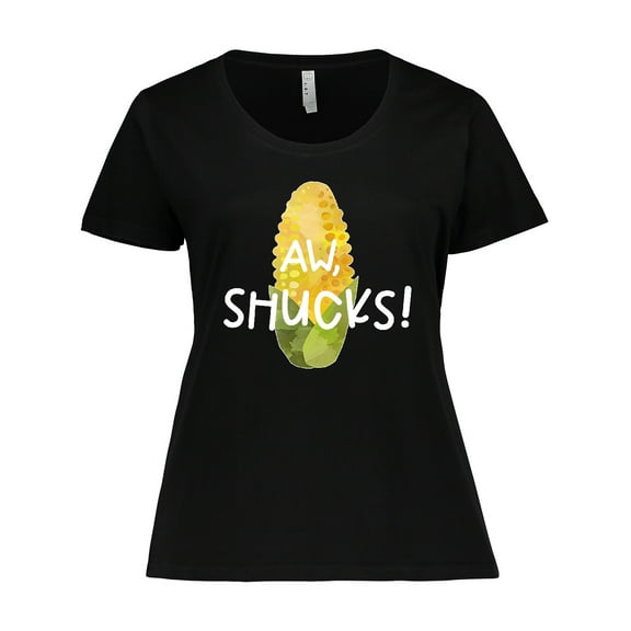 Inktastic Aw, Shucks Corn on the Cob Humor Women's Plus Size T-Shirt