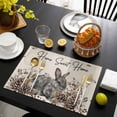 thumbnail image 3 of Rabbits Pine Cone Placemats Set of 6, Sweet Home Texture Rustic Leaf Retro Beige Placemats for Dining Table, Place Mats for Kitchen Tabletop, Waterproof Wipeable Dining Table Mats Set, 3 of 9