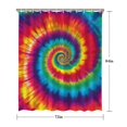 thumbnail image 5 of Colorful Rainbow Tie Dye Spiral Pattern Shower Curtain 72"x84" ,Bathroom Decorative Shower Curtains Set with 12 Hooks,Modern Waterproof Washable Shower Curtain, 5 of 6