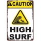 thumbnail image 1 of Letrero de aluminio de metal retro, advertencia de playa, precaución de olas altas, decoración de pared para el hogar al aire libre Tamaño: 8 x 12 pulgadas, 1 of 4