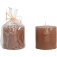 thumbnail image 1 of Creative Co-Op Unscented Face Pillar, Cappuccino Candles, 3" L x 3" W x 3" H, Brown, 1 of 5