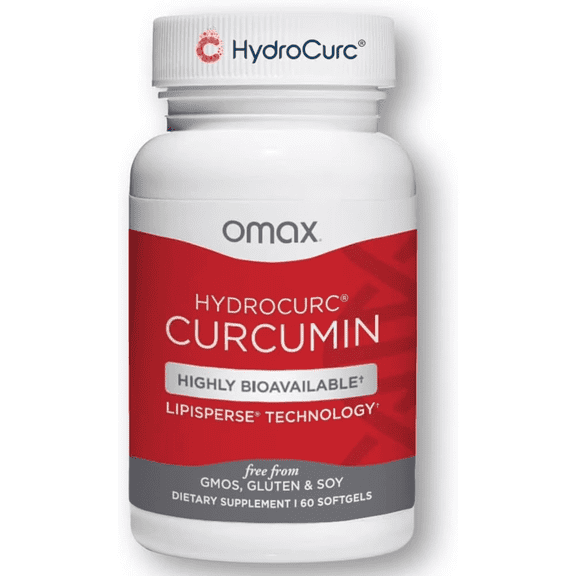 Omax HydroCurc Turmeric Curcumin Supplement, Immune Support, 150mg HydroCurc, 60 Softgels