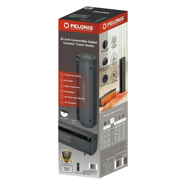 ◆美品◆動作品◆暖話室◆1000型◆22年製◆DAN1000-R16◆ Pelonis Digital 22inch Tower Ceramic Heater, Electric, New, Black