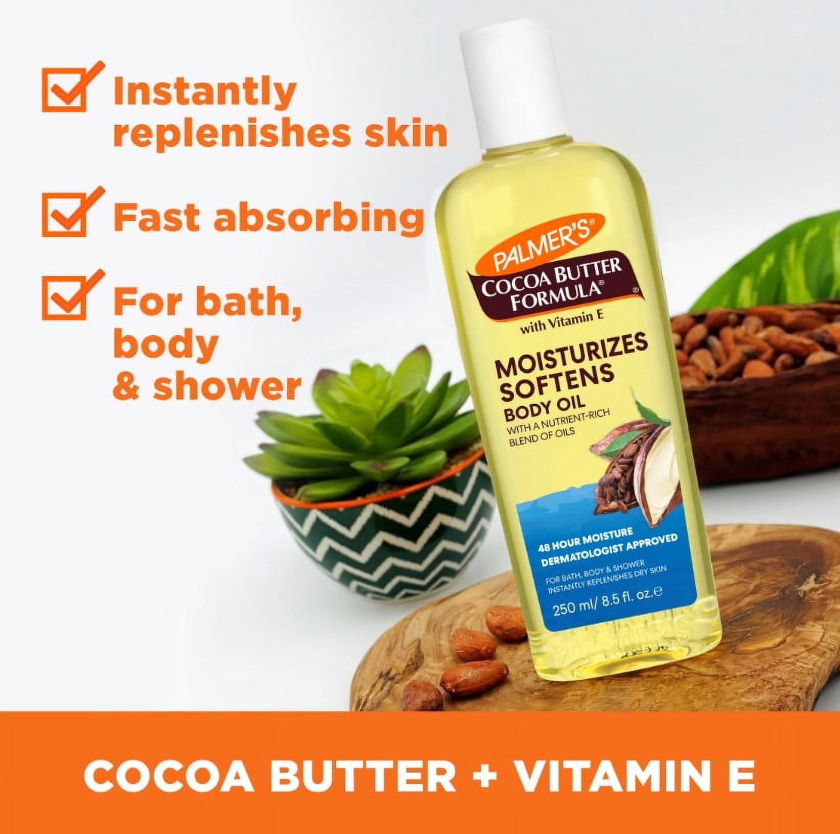(3 pack) Palmer's Cocoa Butter Formula Body Oil with Vitamin E: Instant Hydration and Radiant Glow, 8.5 fl oz