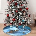 thumbnail image 5 of Sikiie Mountain Cottage In Snow 30-48 inches {designName} Print Christmas Tree Skirt Snowman Xmas Tree Skirt with Edge Christmas Decorations for Holiday Party36", 5 of 7
