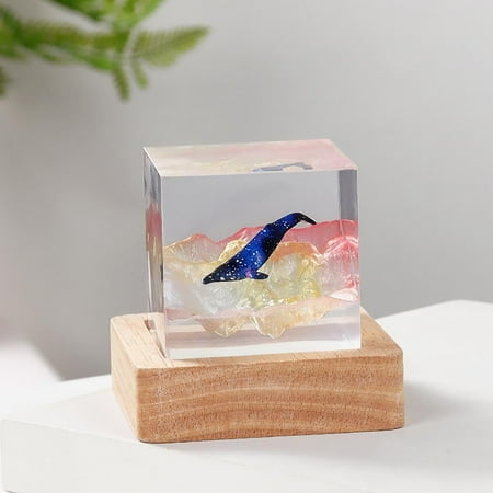 

Wendoximz Desktop Dress Up Resin Lamp，Deep Sea Diving Night Light Humpback WhaleOcean Lights The Underwater World Night Light Ocean Lamp Diving Resin Wood Light Home Decor Gift for Family Friends