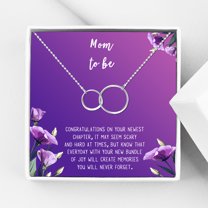 Mom to Be Mother's Day Gift, New Mom Mother's Day Gift, Gift for New Mom, New Mom Gift Box, New Mom Gift for Her, Gifts for New Mom, Congratulations Gift [Silver Infinity Ring,Purple Gradient]