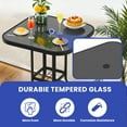 thumbnail image 4 of ModFusion 32" Square Patio High Bar Tables with Glass Top, Sturdy Frame & Umbrella Hole for Backyard & Porch, Black, 4 of 10