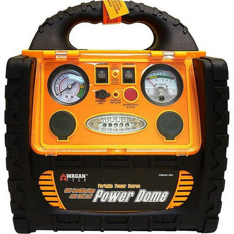 Wagan 400 Watt Power Dome Jumpstarter with Air Compressor and 5 LED Utility  Lights