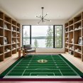 thumbnail image 2 of ODIKA 9'x12' Washable Area Rug Low Pile, Flatwoven, Football Gridiron Field Markings Door Stadium Theme Footaball for Great Room, Indoor Concept, Large Living, 2 of 7