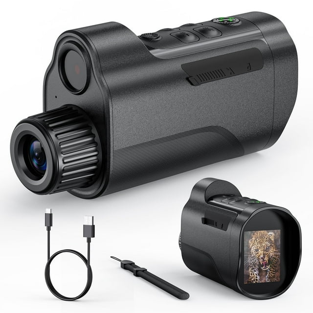 BEBANG 10X Night Vision Monocular, 1080P Monocular por Infrarrojos con Pantalla HD de 2", Batería Recargable de 2200 Mah, 32 GB