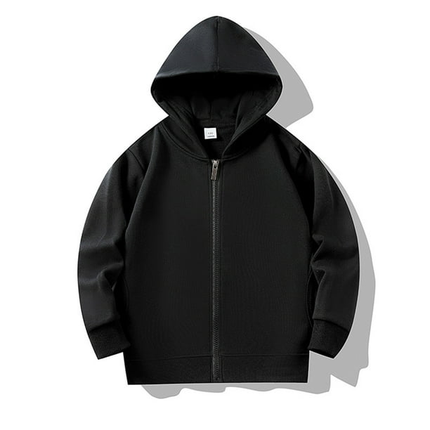 ZMHEGW Baby Kids Long Sleeve Solid Color Zipper Hoodies Sweatshirts Top Children Unisex Soft Coat Blouse With Pocket Boys Designer Sweatshirt Little Boy Sweatshirt Walmart Business Supplies