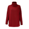 thumbnail image 4 of Baqcunre Sweaters For Women Womens Sweaters Turtleneck Batwing Sleeve Loose Oversized Sweaters Chunky Knitted Pullover Sweaters For Women Hoodies For Women Fall Outfits Women Trendy Red 1 M, 4 of 8