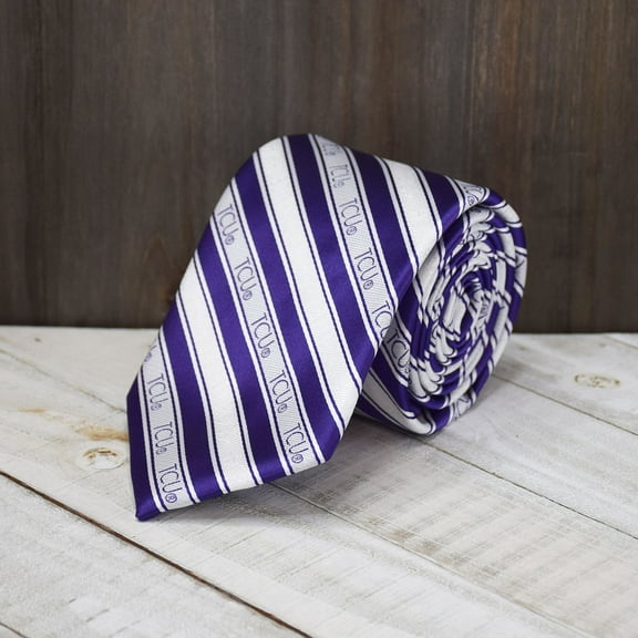 Fan Frenzy Gifts TCU Horned Frogs62" Striped Men's Tie Officially licensed NCAA